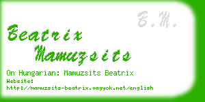beatrix mamuzsits business card